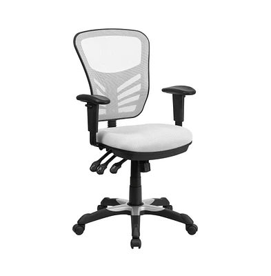 Mid-Back Mesh Triple Paddle Swivel Ergonomic Office Chair With Adjustable Arms