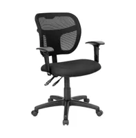 Mid-Back Mesh Swivel Task Adjustable Height Back Office Chair With Arms