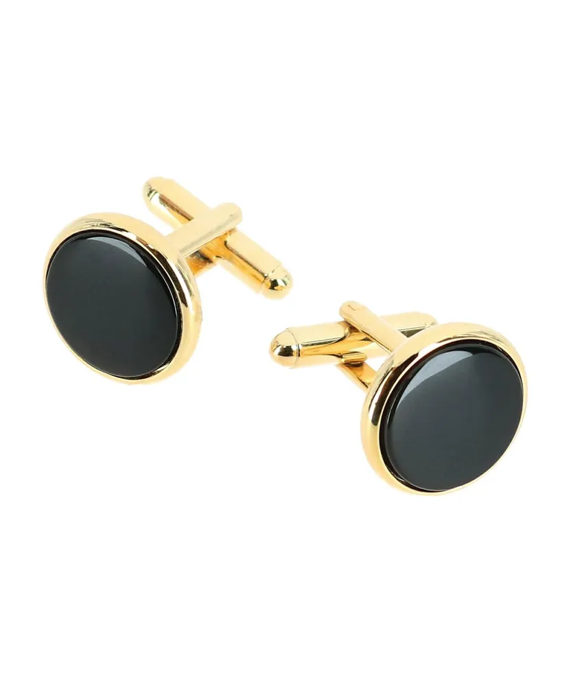 Trafalgar Sutton Round Genuine Onyx Cufflinks