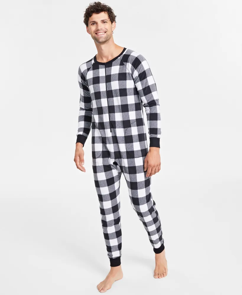 Family Pajamas Matching Family Pajamas Men's Checkered One-Piece Pajamas,  Created for Macy's