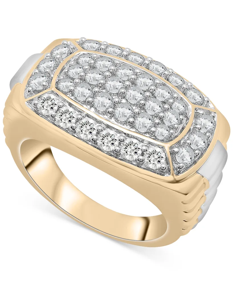 Men's Diamond Cluster Two-Tone Ring (2 ct. t.w.) 10k Gold - Two