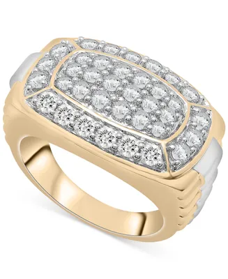 Men's Diamond Cluster Two-Tone Ring (2 ct. t.w.) in 10k Gold - Two