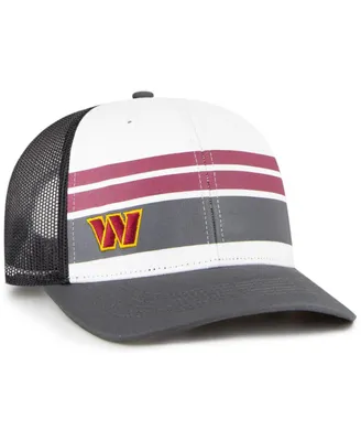 Big Boys and Girls '47 Brand White and Charcoal Washington Commanders Cove Trucker Snapback Hat