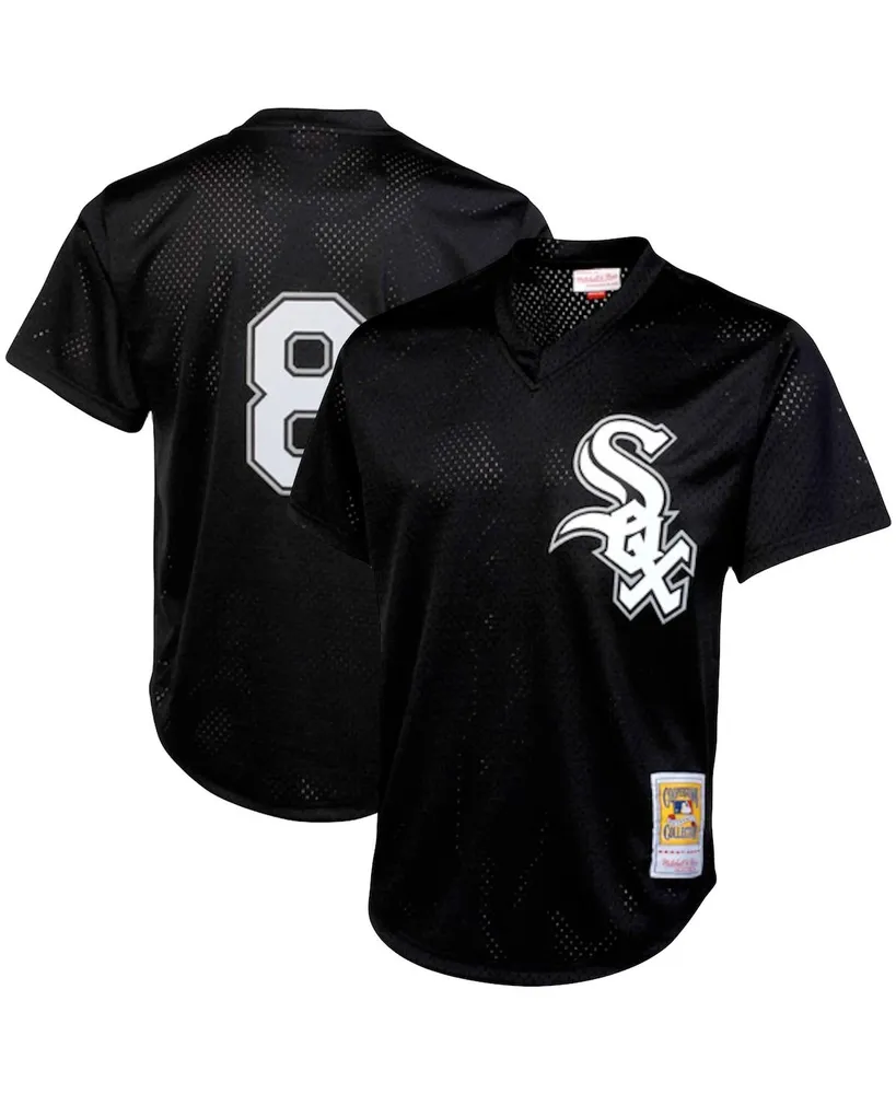 Men's Mitchell & Ness Bo Jackson Black Chicago White Sox Cooperstown Collection Big and Tall Mesh Batting Practice Jersey