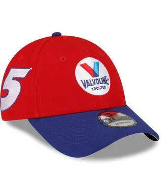 Men's New Era Red and Navy Kyle Larson 9FORTY Valvoline Big Number Snapback Adjustable Hat