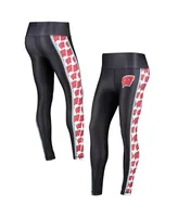 Women's Concepts Sport Black Wisconsin Badgers Dormer Knit Leggings