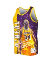 Men's Mitchell & Ness Shaquille O'Neal Purple Los Angeles Lakers 1999-00 Hardwood Classics Player Burst Tank Top