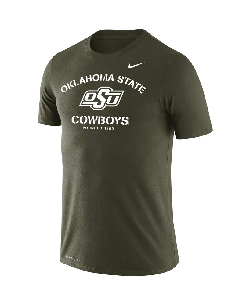 Men's Nike Olive Oklahoma State Cowboys Stencil Arch Performance T-shirt