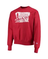 Men's Champion Crimson Oklahoma Sooners Vault Logo Reverse Weave Pullover Sweatshirt