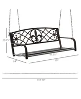 Outsunny 2-Person Porch Swing, Hanging Steel Patio Swing