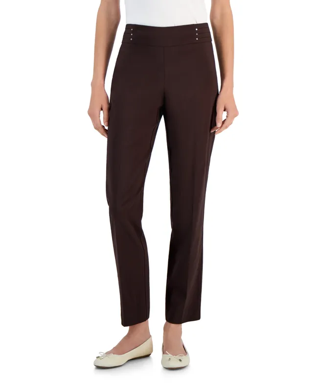 JM Collection Women's Studded Pull-On Tummy Control Pants, Regular and  Short Lengths, Created for Macy's - Macy's