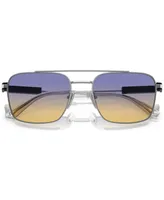 Prada Rectangular Unisex Sunglasses, Pr 67ZS - Silver