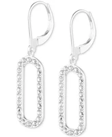 Lauren Ralph Lauren Crystal Pave Link Leverback Drop Earrings in Sterling Silver