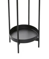 Black Metal Indoor Outdoor Planter with Removable Stand Set of 2