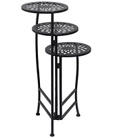 Rosemary Lane Metal Indoor Outdoor 3 Tier Floral Plant Stand
