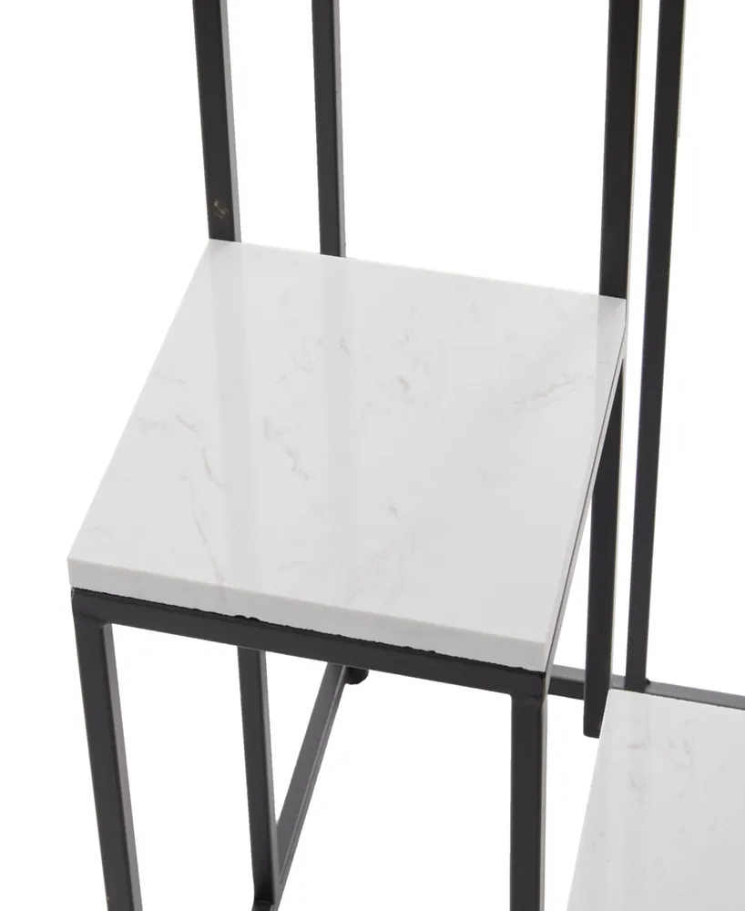 White Marble 4 Tier Plant Stand