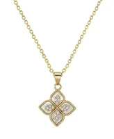 Adornia 16-18" Adjustable 14K Gold Plated Renaissance Flower Crystal White Imitation Mother of Pearl Necklace