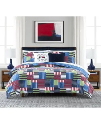 Tommy Hilfiger Preppy Patchwork Stripe Comforter Sets