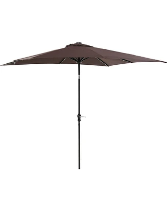 Outsunny 9' x 7' Solar Umbrella, Patio Umbrella with Led