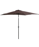 Outsunny 9' x 7' Solar Umbrella, Patio Umbrella with Led