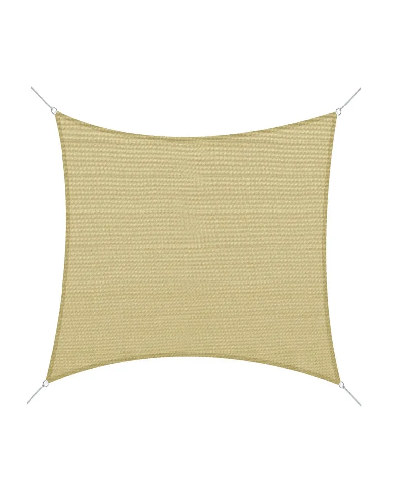 Outsunny 24' x 24' Outdoor Patio Sun Shade Sail Canopy Square Uv Resistant - Sand