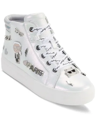 Karl Lagerfeld Paris Women's Catty Lace-Up Embellished High-Top Sneakers