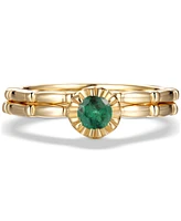 2-Pc. Set Ruby Bridal (1/3 ct. t.w.) 14k Gold-Plated Sterling Silver (Also Emerald & Sapphire)