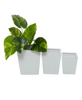 CosmoLiving Metal Indoor Outdoor Planter Set of 3