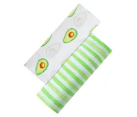 Gots Certified Organic Muslin Swaddle - Two-Pack Gift Set, Avo-Cuddle (Avocado + Lime Stripe) - Avo