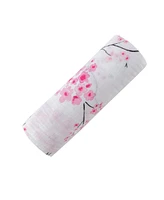 Gots Certified Organic Cotton Muslin Swaddle, Cherry Blossom