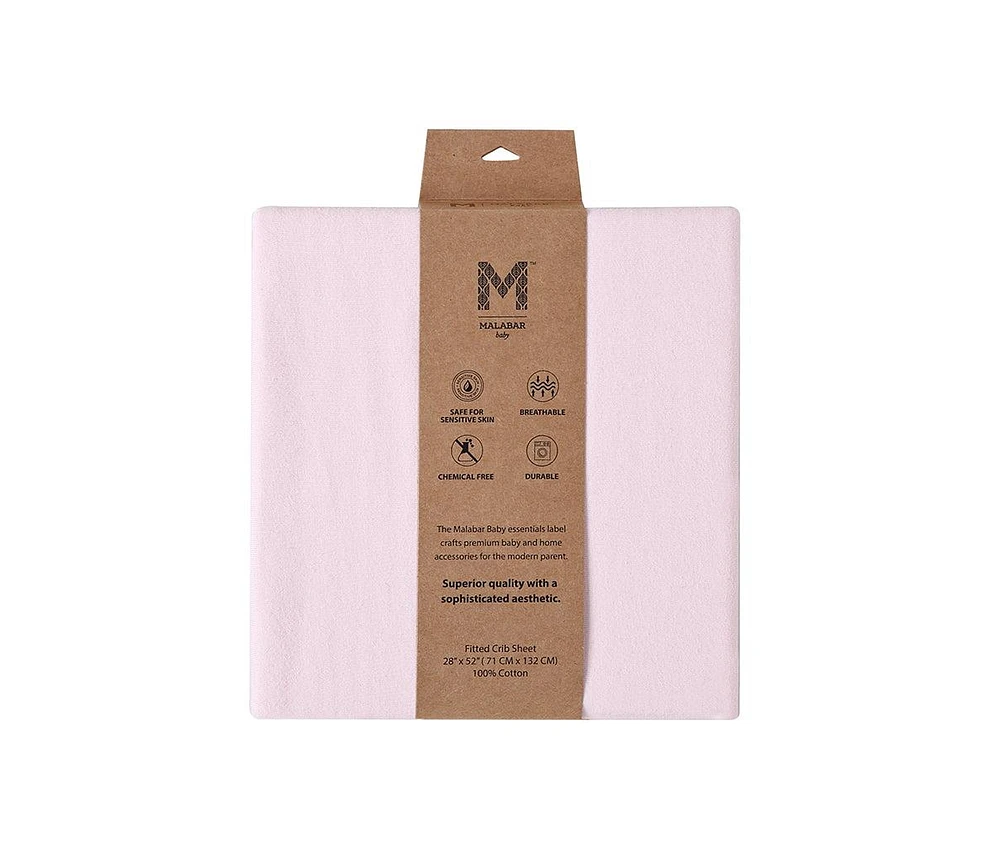Gots Certified Organic Knit Cotton Crib Sheets, Rose Pink