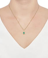 Sapphire (9/10 ct. t.w.) and Diamond Accent Pendant 18" Necklace 14k White Gold (Also Available Emerald)