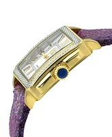GV2 by Gevril Women's Padova Swiss Quartz Floral Purple Leather Watch 30mm