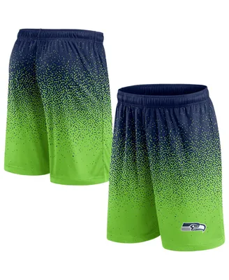 Men's Fanatics College Navy, Neon Green Seattle Seahawks Ombre Shorts