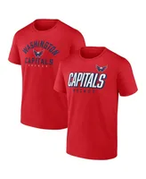 Men's Fanatics Red Washington Capitals Wordmark Two-Pack T-shirt Set