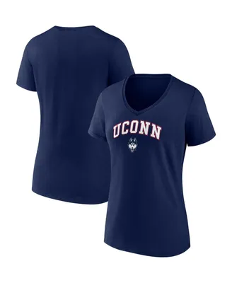 Women's Fanatics Navy UConn Huskies Evergreen Campus V-Neck T-shirt