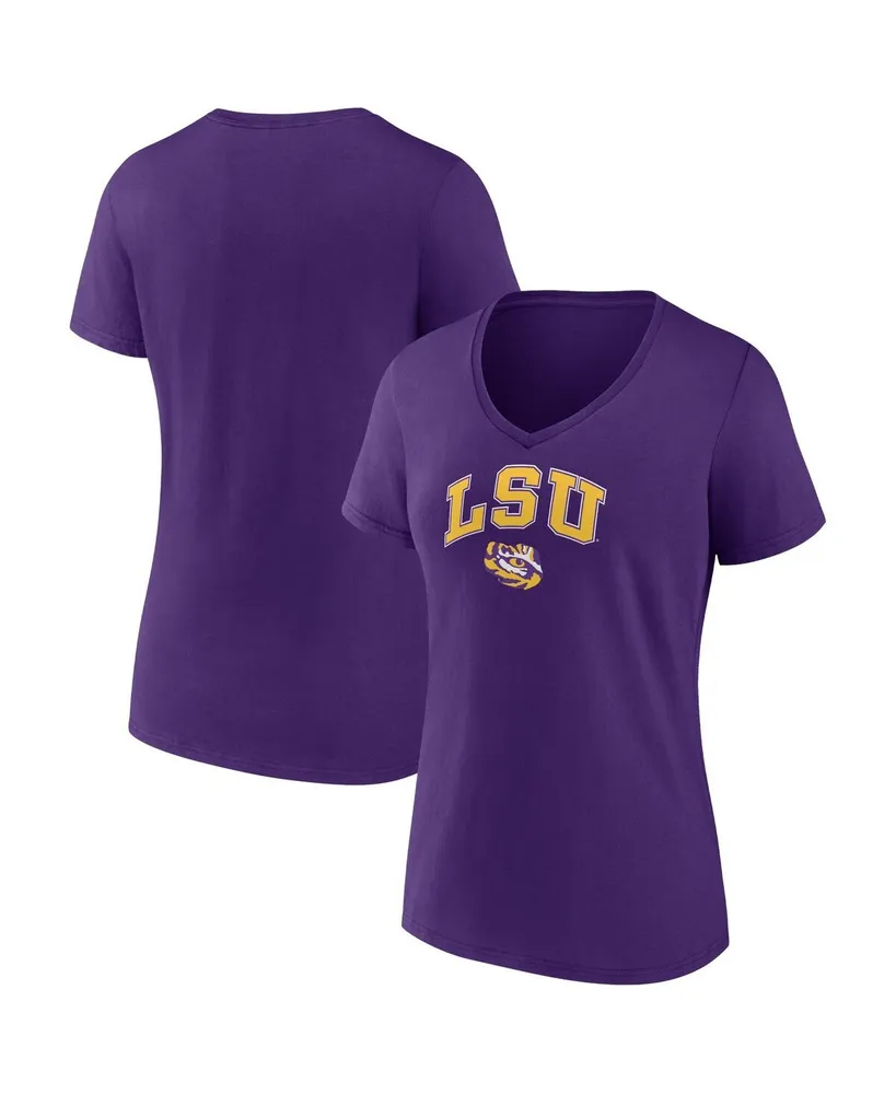 Women's Fanatics Purple Lsu Tigers Evergreen Campus V-Neck T-shirt