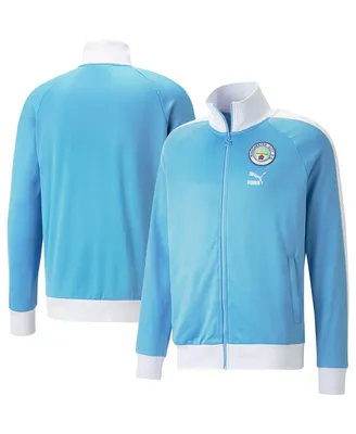 Men's Puma Sky Blue Manchester City ftblHeritage T7 Raglan Full-Zip Track Jacket