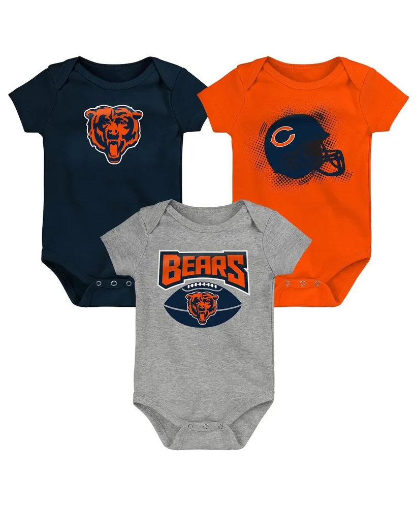 Outerstuff Infant Orange/White/Heather Gray Detroit Tigers Biggest Little Fan 3-Pack Bodysuit Set