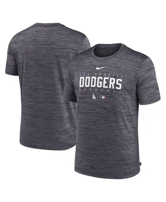 Men's Nike Heather Charcoal Los Angeles Dodgers Authentic Collection Velocity Performance Practice T-shirt