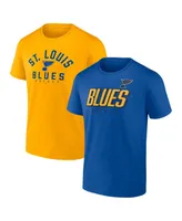 Men's Fanatics Blue, Gold St. Louis Blues Wordmark Two-Pack T-shirt Set