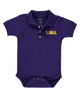 Infant Boys and Girls Purple Lsu Tigers Polo Bodysuit