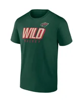 Men's Fanatics Green Minnesota Wild Wordmark Two-Pack T-shirt Set