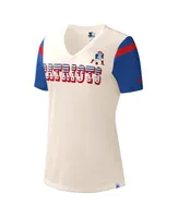 Women's Starter White New England Patriots Kick Start V-Neck T-shirt