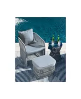 Coast Island Outdoor Chair, Ottoman and Table, Set of 3