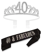 Meant2tobe 40th Birthday Sash and Tiara for Women