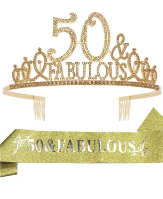 50th Birthday, 50th Birthday Gifts for Women, 50th Birthday Tiara Golden, 50 and Fabulous, 50th Birthday Gifts, 50th Birthday Crown, 50th Birthday Dec
