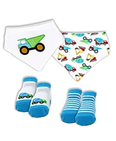 Baby Mode Boys Closure Bibs and Socks, 8 Piece Set