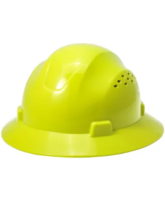 Noa Store Hdpe Lime Full Brim Hard Hat with Fas trac Suspension