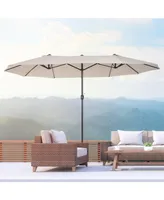 Outsunny 15' Extra Large Double Patio Umbrella for Pool,